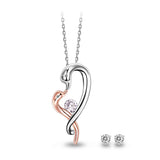 Bonds of Love Necklace Bonus CZ Stud Earrings
