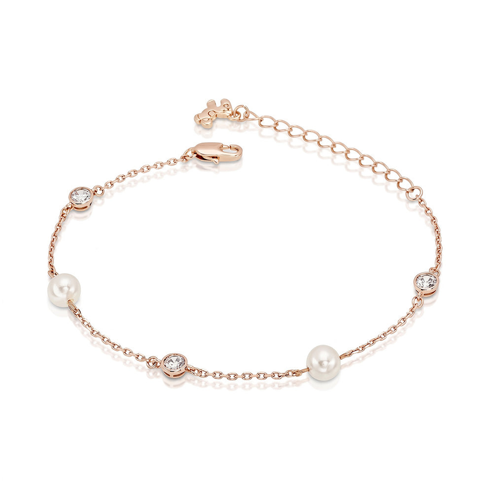 BABY Cinderella ブレスレット ピンクゴールド Cinderella Bracelet - 18K Rose Gold Plated - Pearl Crystal | Pica