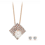 Ocean Chic Necklace with Bonus CZ Stud Earrings
