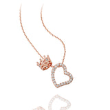 Queen Of Hearts Necklace with Bonus CZ Stud Earrings
