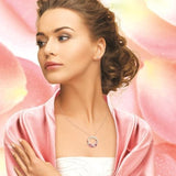 Ripples Of Love Necklace with Bonus CZ Stud Earrings