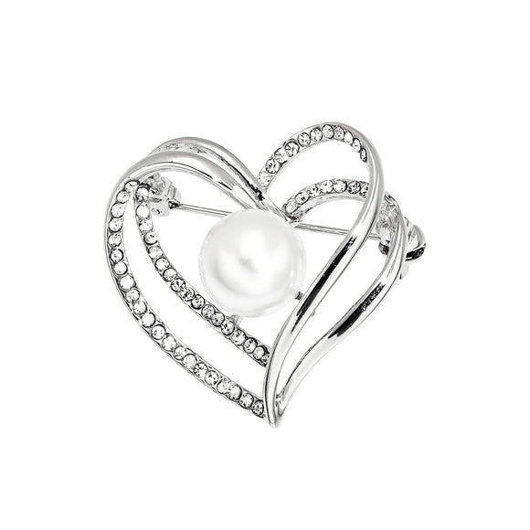Pearl-To-Heart Brooch