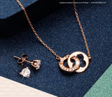 Luck and Wishes Necklace Bonus CZ Stud Earrings