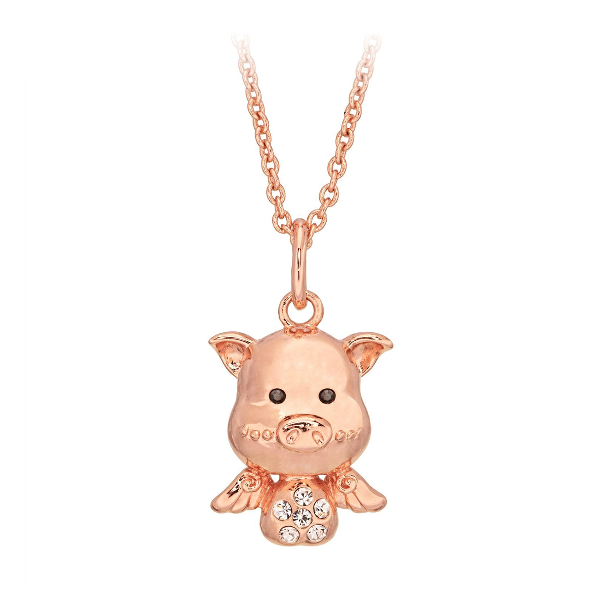 Cute Pig Necklace 18k Gold Plated Crystals Pica LeLa Jewellery