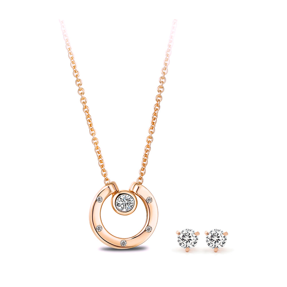 Felix Necklace Bonus CZ Stud Earrings
