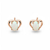 My Heart Solid Opal Earrings (Rose Gold)