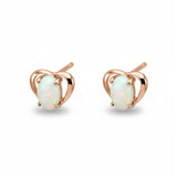 My Heart Solid Opal Earrings (Rose Gold)