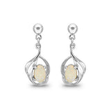 Entwined Solid Opal Earrings