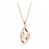 Orchid Solid Opal Necklace (Rose Gold)