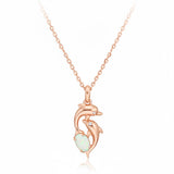 Dolphin Solid Opal Necklace