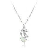 Dolphin Solid Opal Necklace