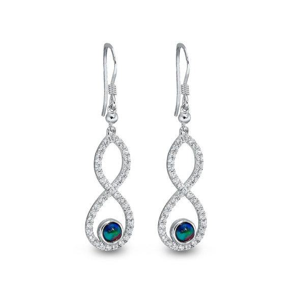 Infinity Triplet Opal Earrings
