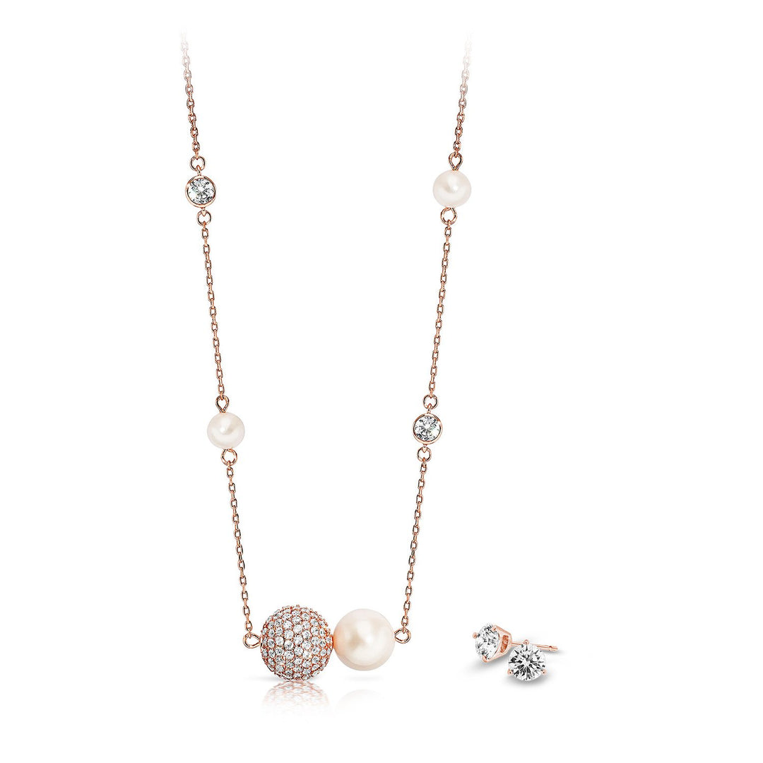 Cinderella Necklace Bonus CZ Stud Earrings