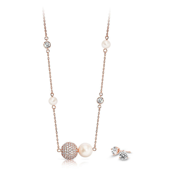 Cinderella Necklace Bonus CZ Stud Earrings