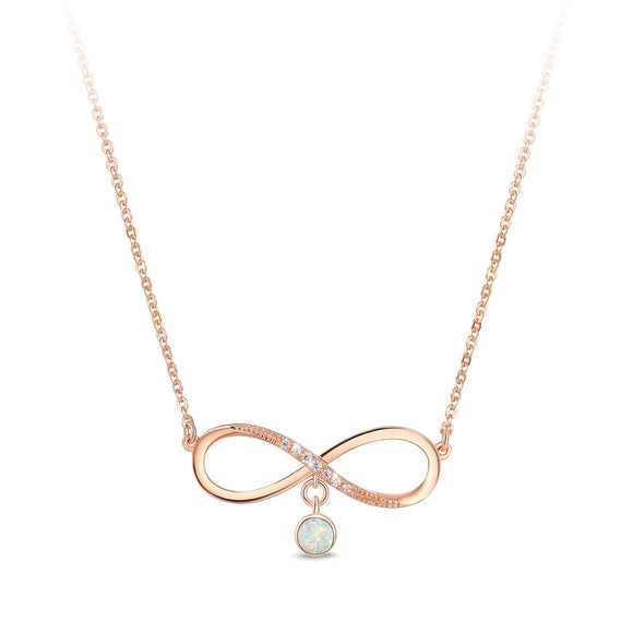 Infinity Solid Opal Necklace / Pendant