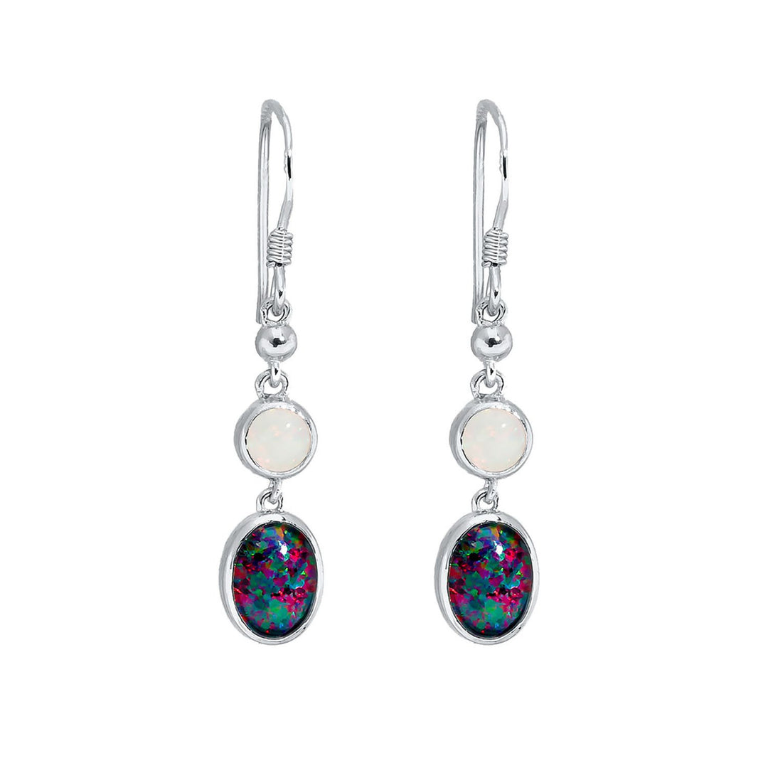 Royal Triplet & Solid Opal Earrings