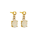 Drop Solid Opal Earrings 6mm