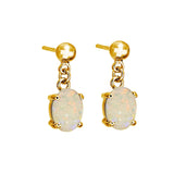 Drop Solid Opal Earrings 8mm