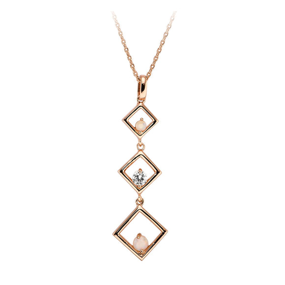 Geometry Solid Opal Necklace / Pendant