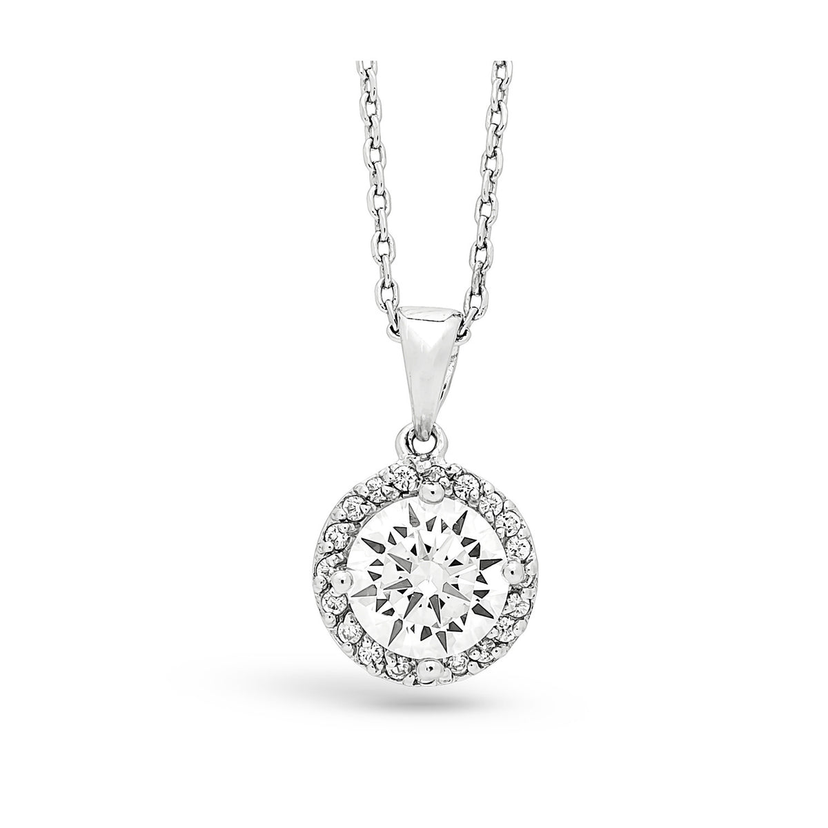 Grecian Pendant - 925 Sterling Silver 18K White Gold Plated - Crystals ...