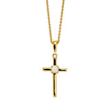 Cross Solid Opal Necklace