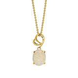 Olive Solid Opal Necklace