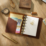 Vintage Handmade Cowhide Leather Gift Set - Pencil Case & Notebook