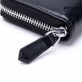 Idris Zip Leather Card Holder & Change Wallet