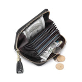 Sophia Zip Leather Card Holder & Change Wallet